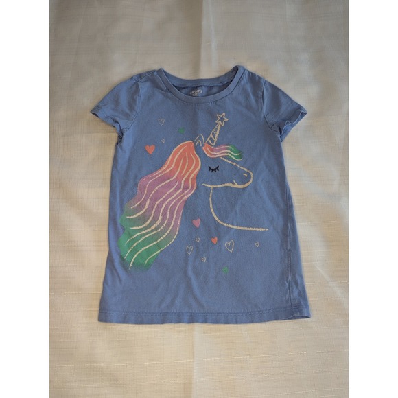Carter's Girls‎ Blue Unicorn T Shirt - Picture 1 of 6